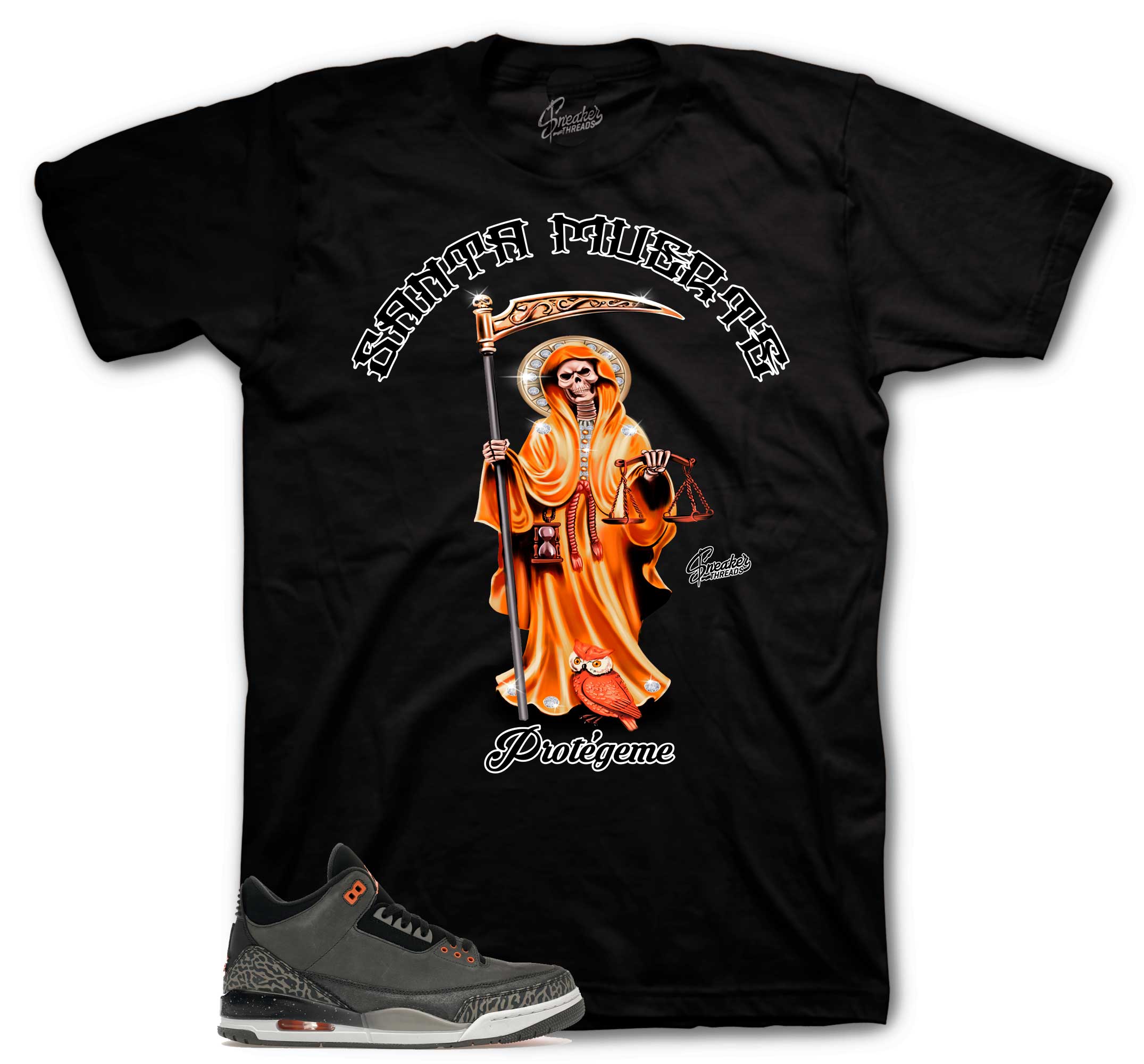 Retro 3 Fear Shirt - Santa Muerte - Black