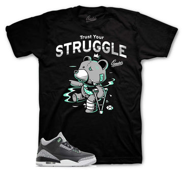 Retro 3 Green Glow Shirt - Trust Your Struggle - Black