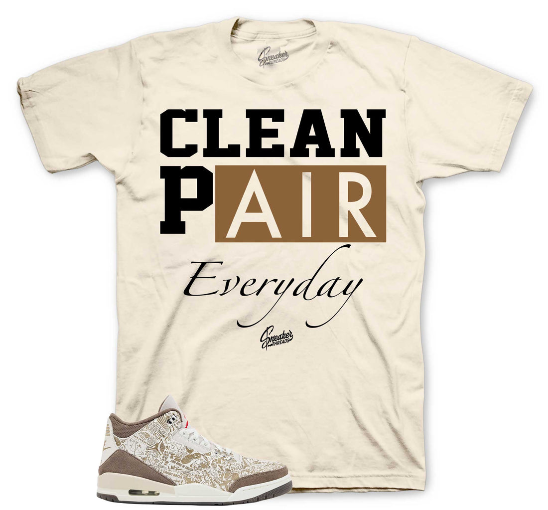 Retro 3 Laser Palomino Shirt - Clean Pair