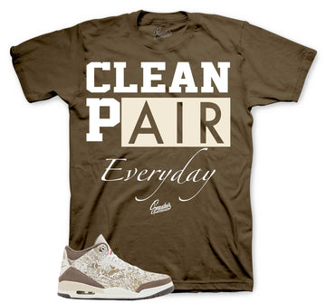 Retro 3 Laser Palomino Shirt - Clean Pair