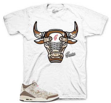 Retro 3 Laser Palomino Shirt - War Bully - White