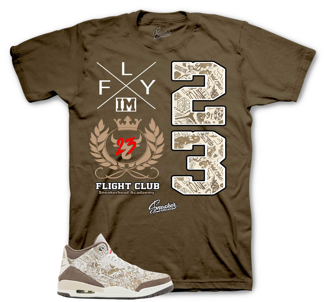 Retro 3 Laser Palomino Shirt - Flight Crest