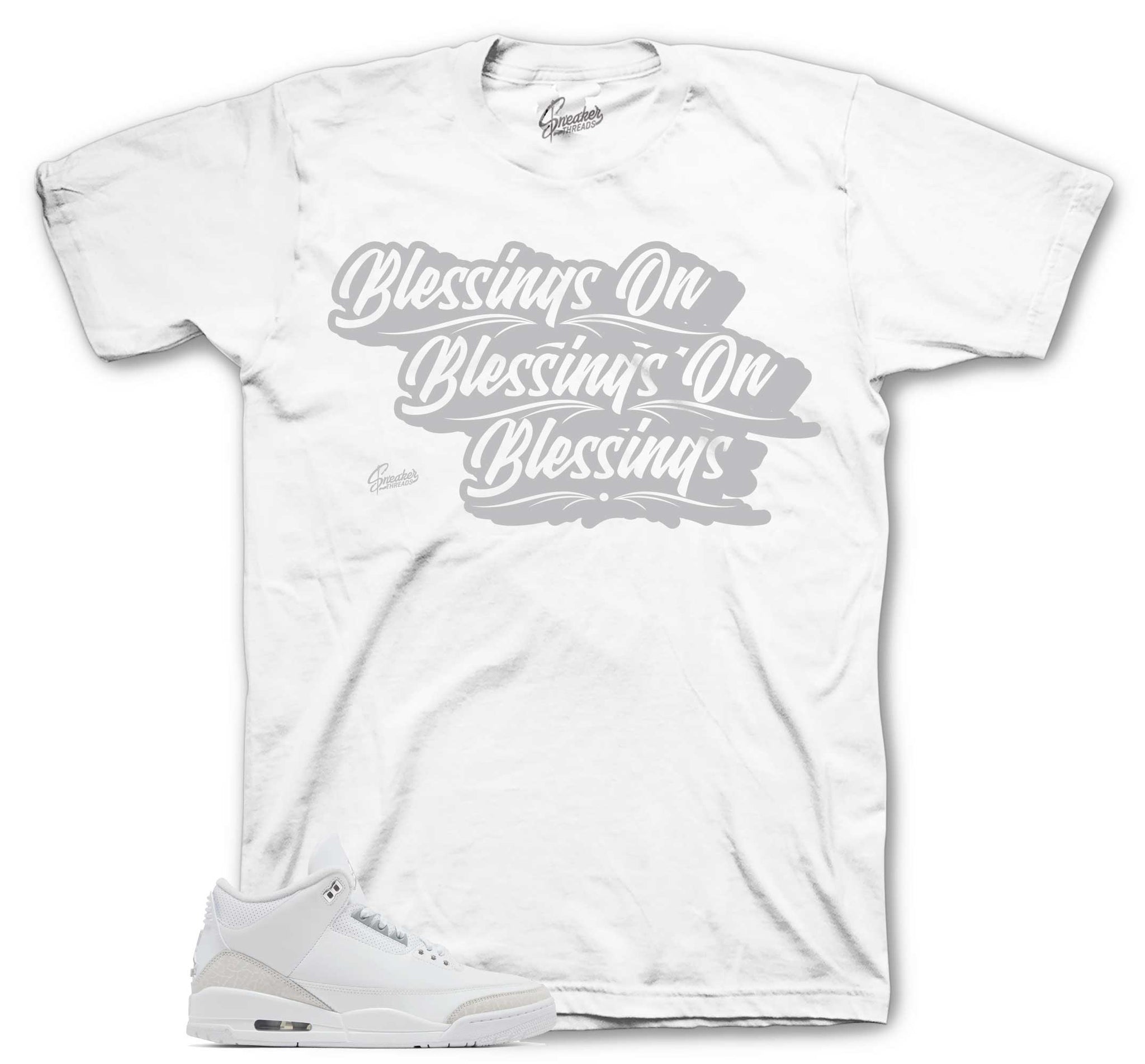 Retro 3 Pure Money Shirt - Blessings - White