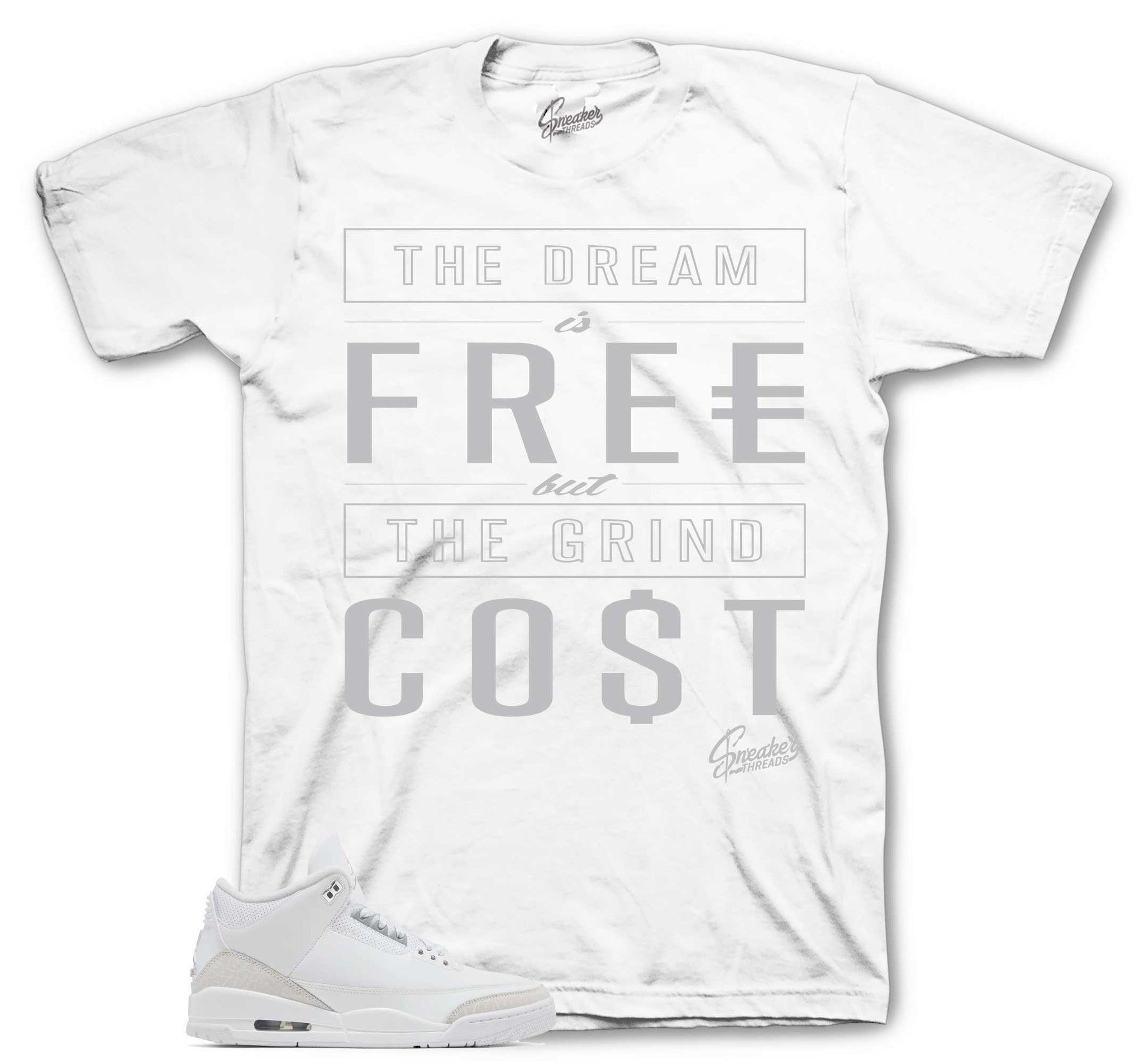 Retro 3 Pure Money Shirt - Cost - White