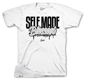 Retro 3 Pure Money Shirt - Self Made - White