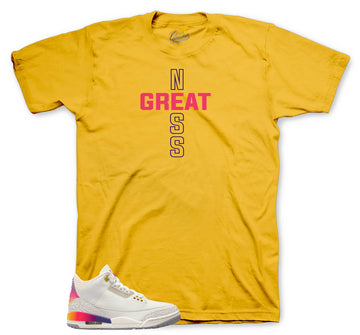 Retro 3 Sunset Shirt - Greatness Cross - Golden Yellow
