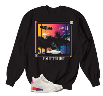 Retro 3 Sunset Sweater - World Is Yours - Black