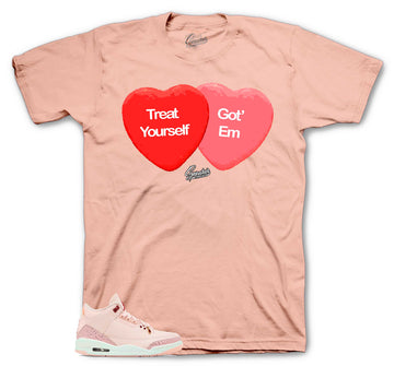 Retro 3 Valentines Day Shirt - Candy Hearts - Washed Coral