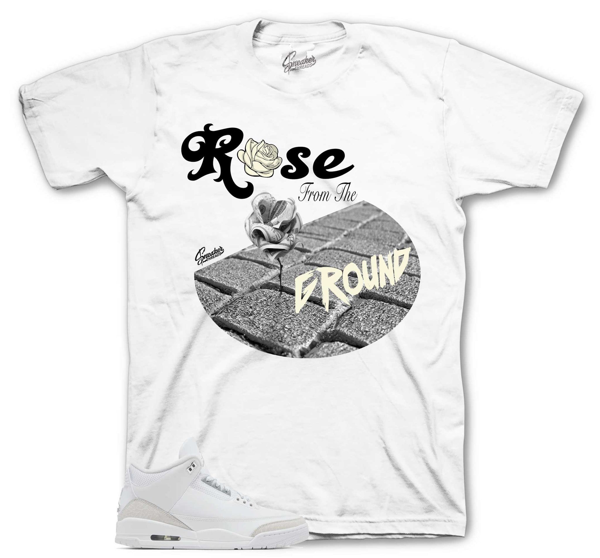 Retro 3 Pure Money Shirt - Ground rose - White