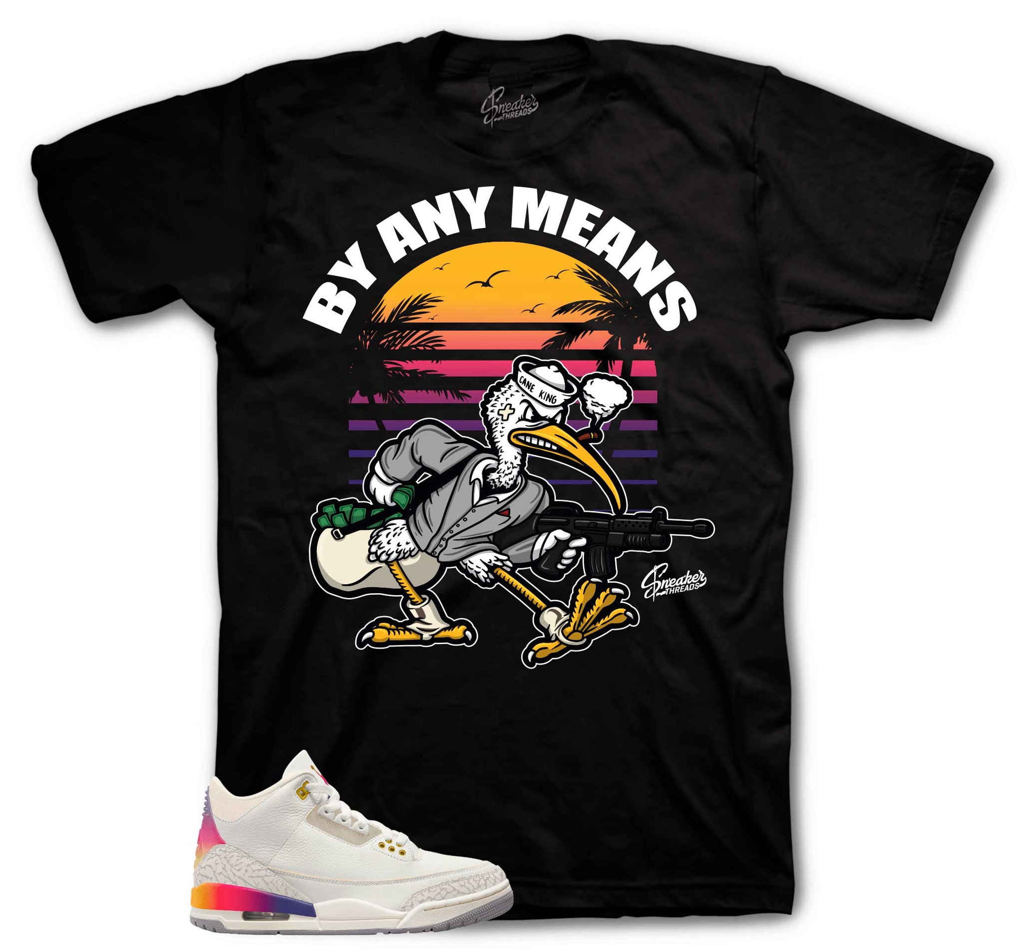 Retro 3 Sunset Shirt - By Any Means - Black