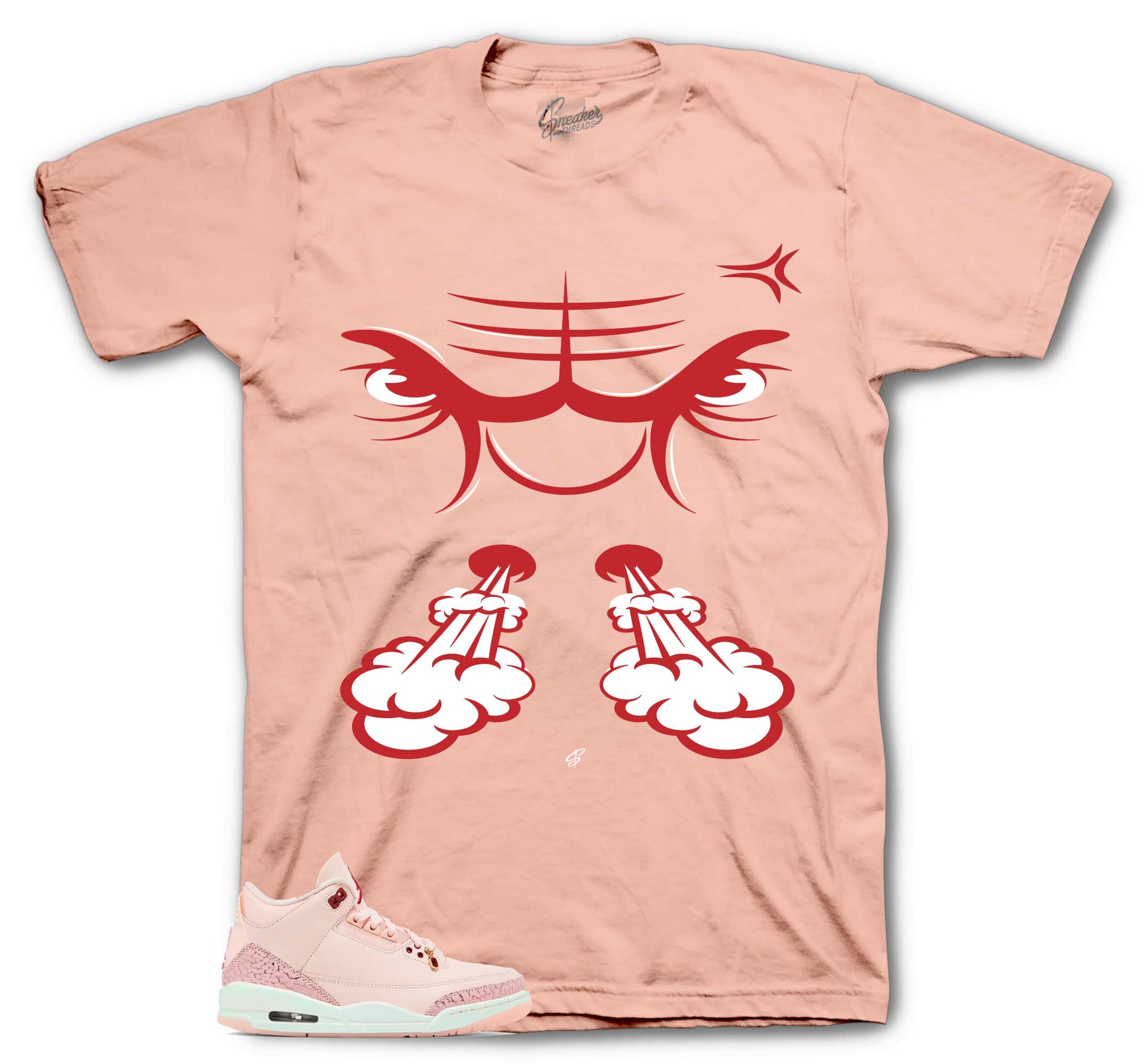 Retro 3 Valentines Day Shirt - Raging Face - Washed Coral