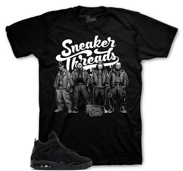 Retro 4 Black Cat Shirt - Killa Squad - Black
