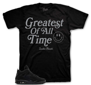 Retro 4 Black Cat Shirt - Goat - Black