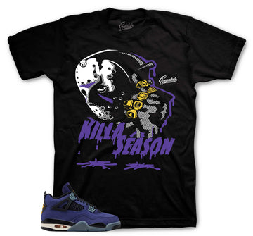 Retro 4 Imperial Purple Shirt - Killa Season - Black