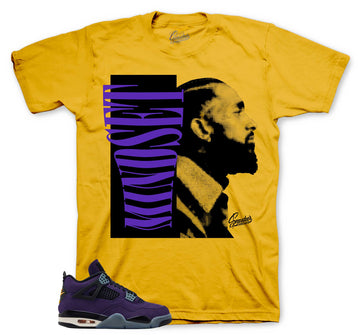 Retro 4 Imperial Purple Shirt - Mindset - Gold