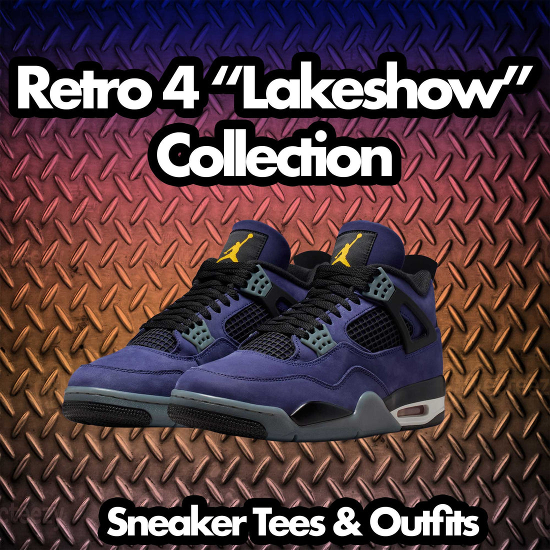 Retro 4 Imperial Purple Shirt - Buggin out - Black