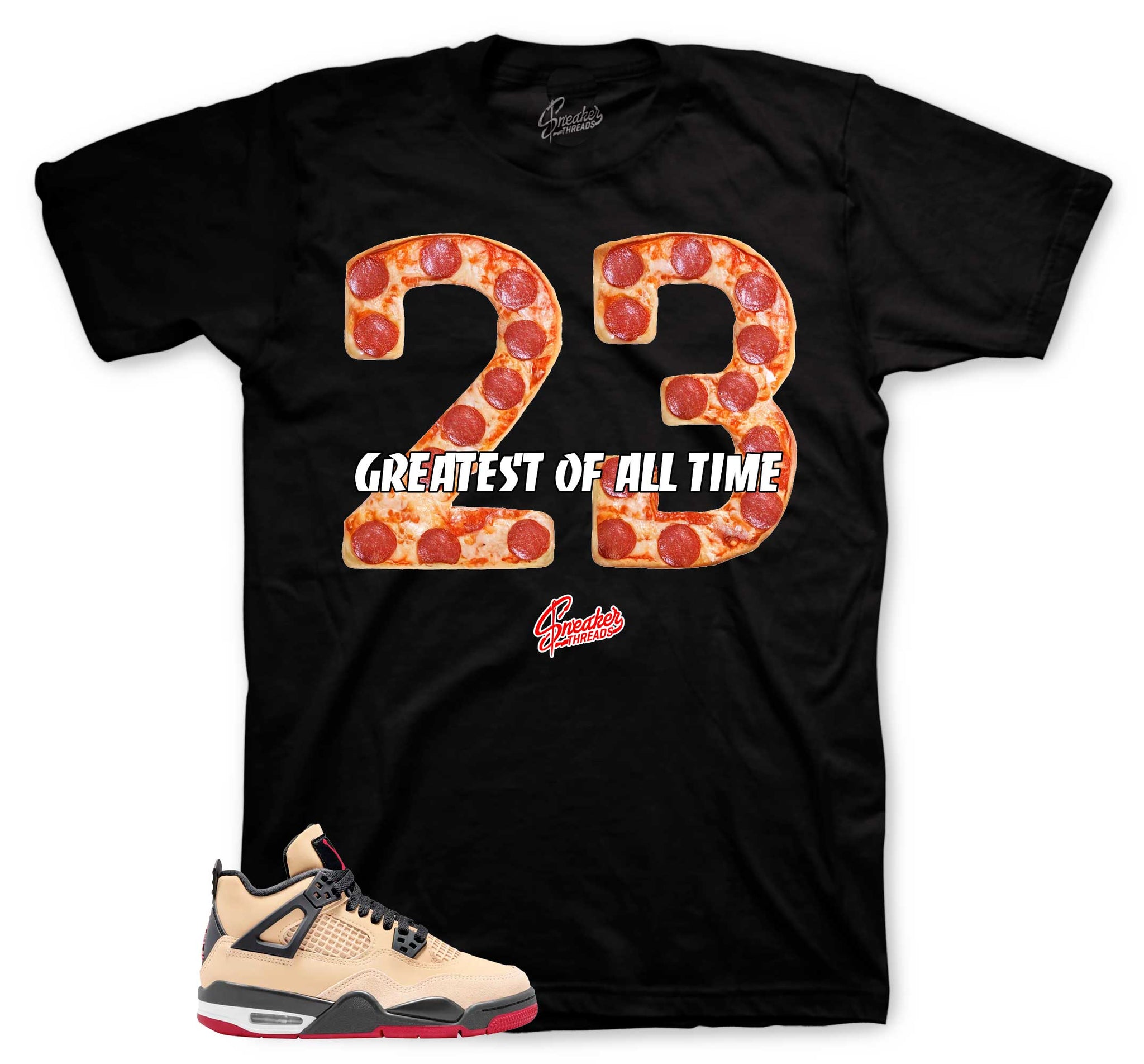 Retro 4 Pizza Shirt - Two Three - Black