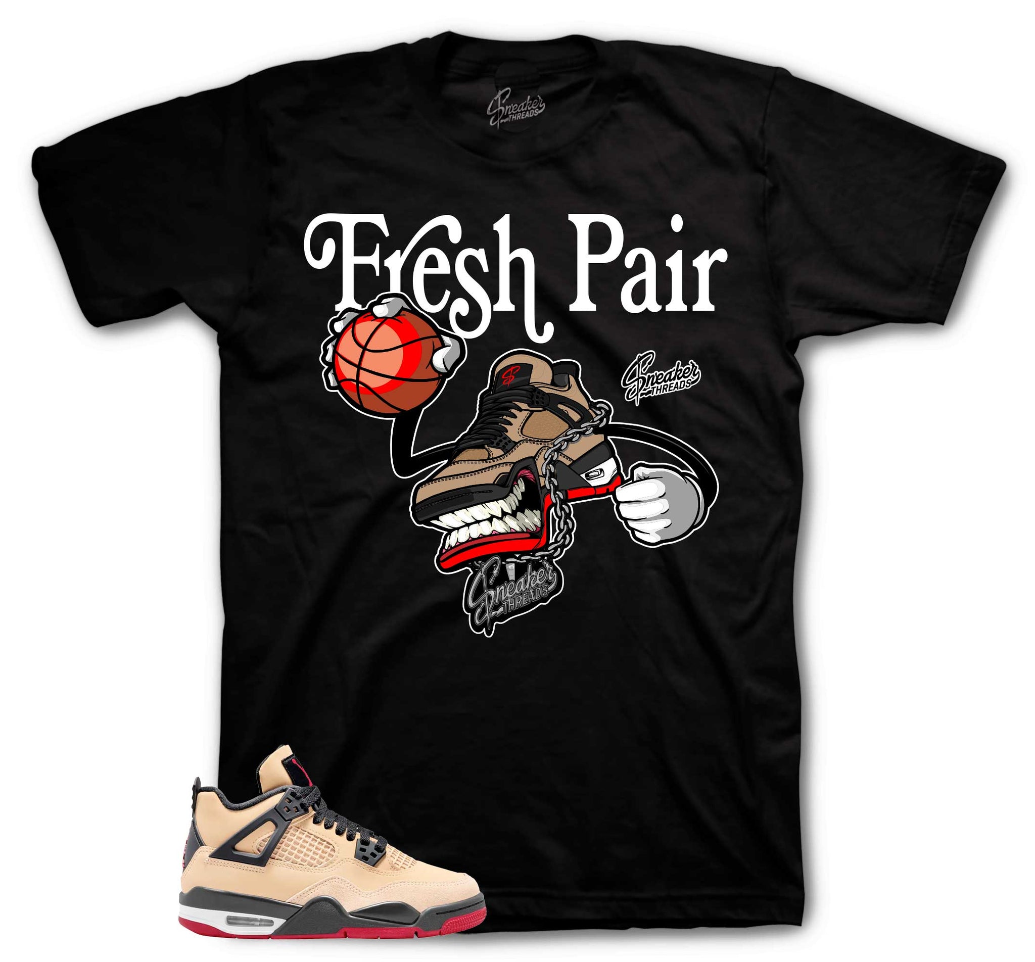 Retro 4 Pizza Shirt - Fly Kicks - Black