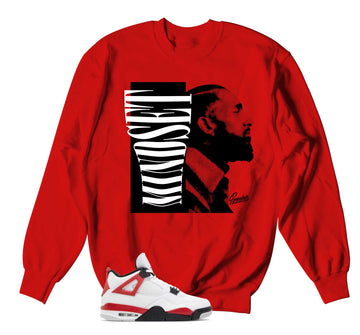 Retro 4 Red Cement Sweater - Mindset - Red