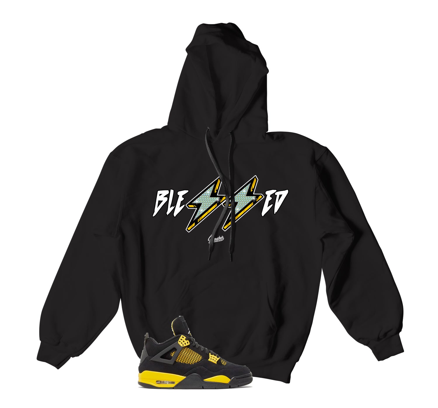 Retro 4 Yellow Thunder Hoody - Blessed