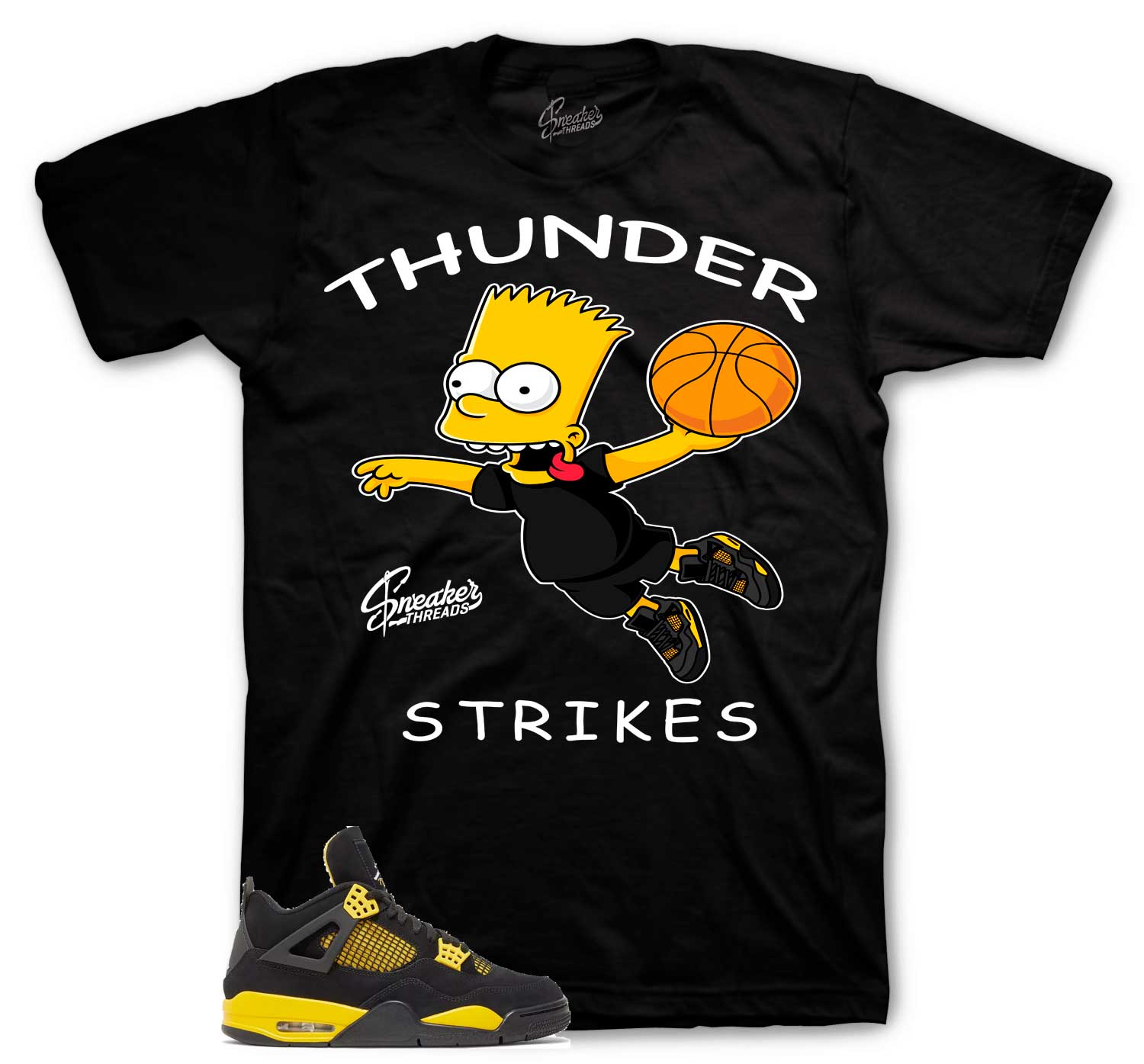 Retro 4 Yellow Thunder Shirt - Thunder Strikes - Black