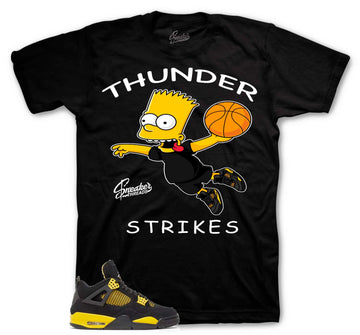 Retro 4 Yellow Thunder Shirt - Thunder Strikes - Black