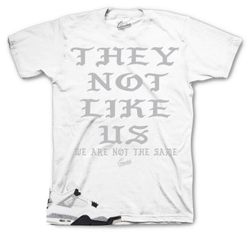 Retro 4 White Cement Shirt - Not Like Us
