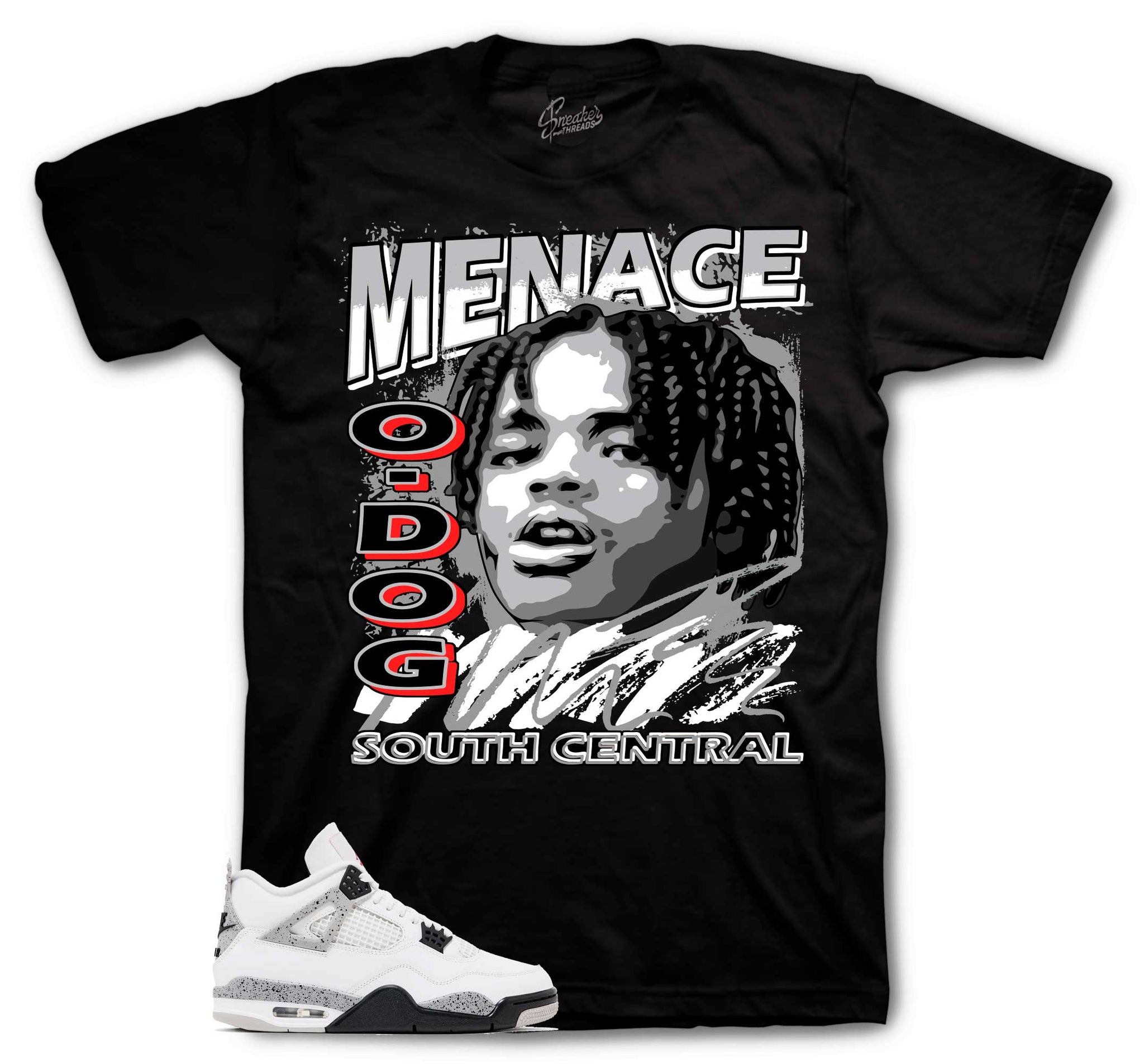 Retro 4 White Cement Shirt - Nineties - Black