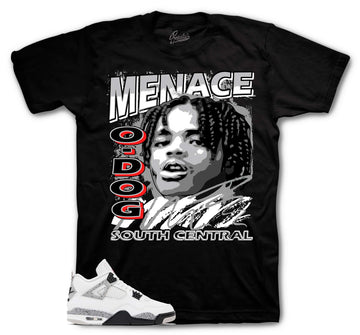 Retro 4 White Cement Shirt - Nineties - Black