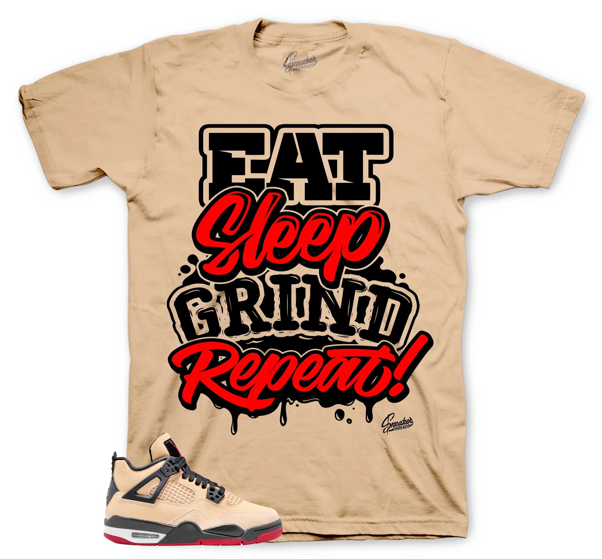 Retro 4 Pizza Shirt - Daily Routine - Tan