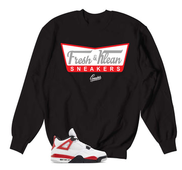 Retro 4 Red Cement Sweater - Fresh & Krispy - Black