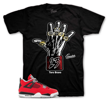 Retro 4 Toro Bravo Shirt - Rings - Black