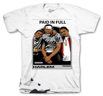 Retro 4 White Cement Shirt - Frenemies - White