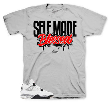 Retro 4 White Cement Shirt - Self Made