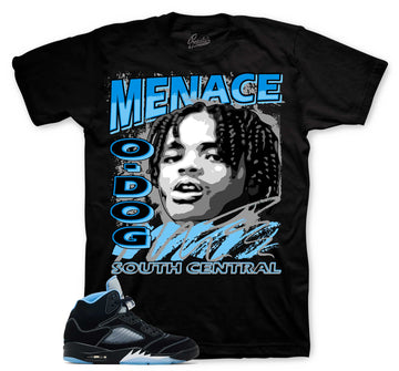 Retro 5 Black University Blue Shirt - Nineties - Black