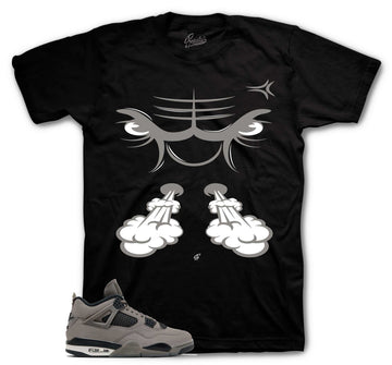 Retro 4 Cave Stone Shirt - Raging Face - Black