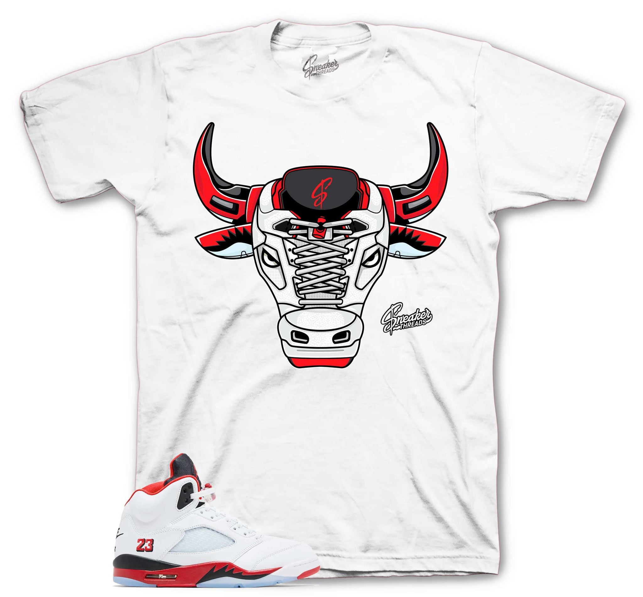 Retro 5 Fire Red Shirt - War Bully