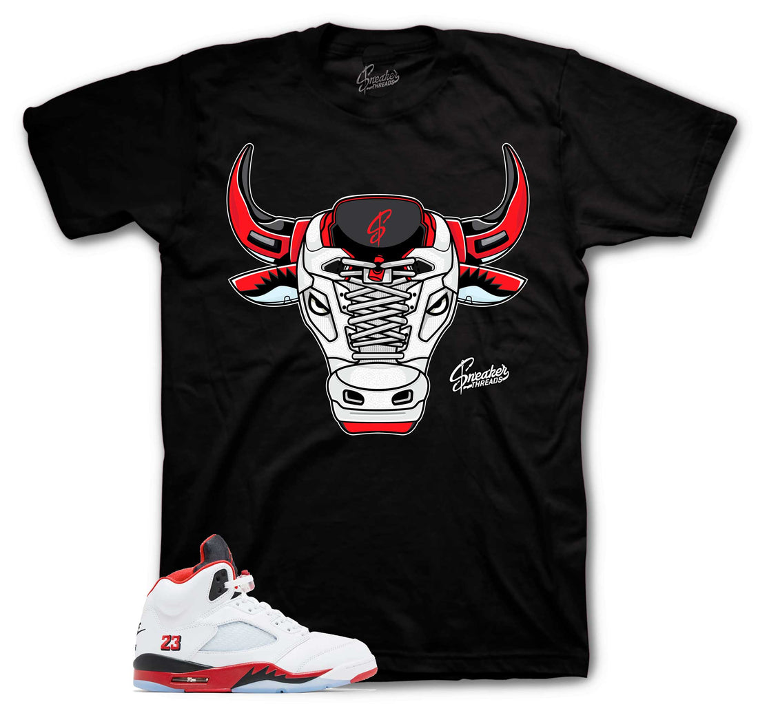 Retro 5 Fire Red Shirt - War Bully