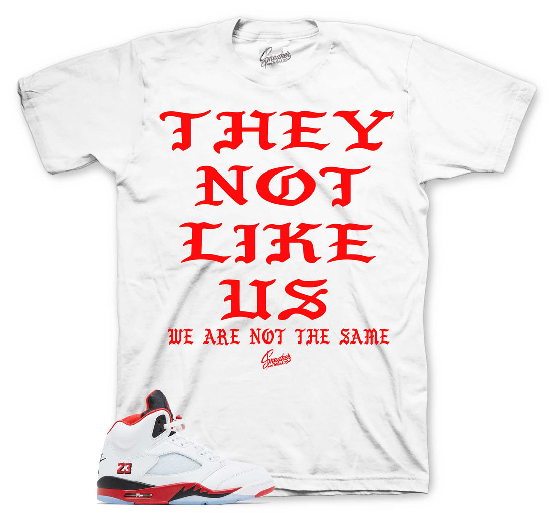 Retro 5 Fire Red Shirt - Not Like Us
