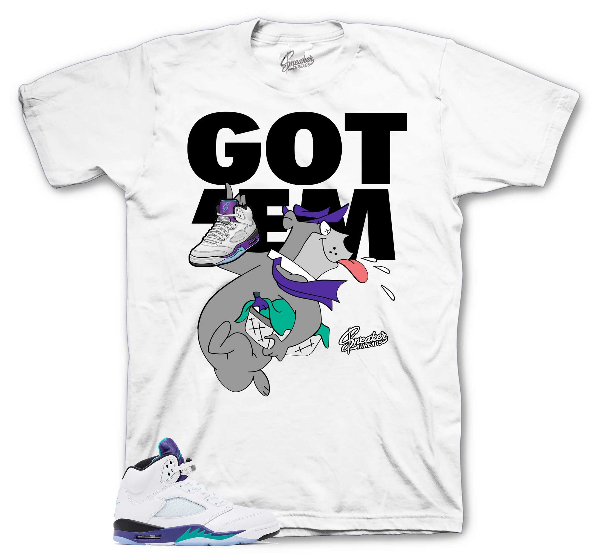 Retro 5 Grapes Shirt - Finessed - White