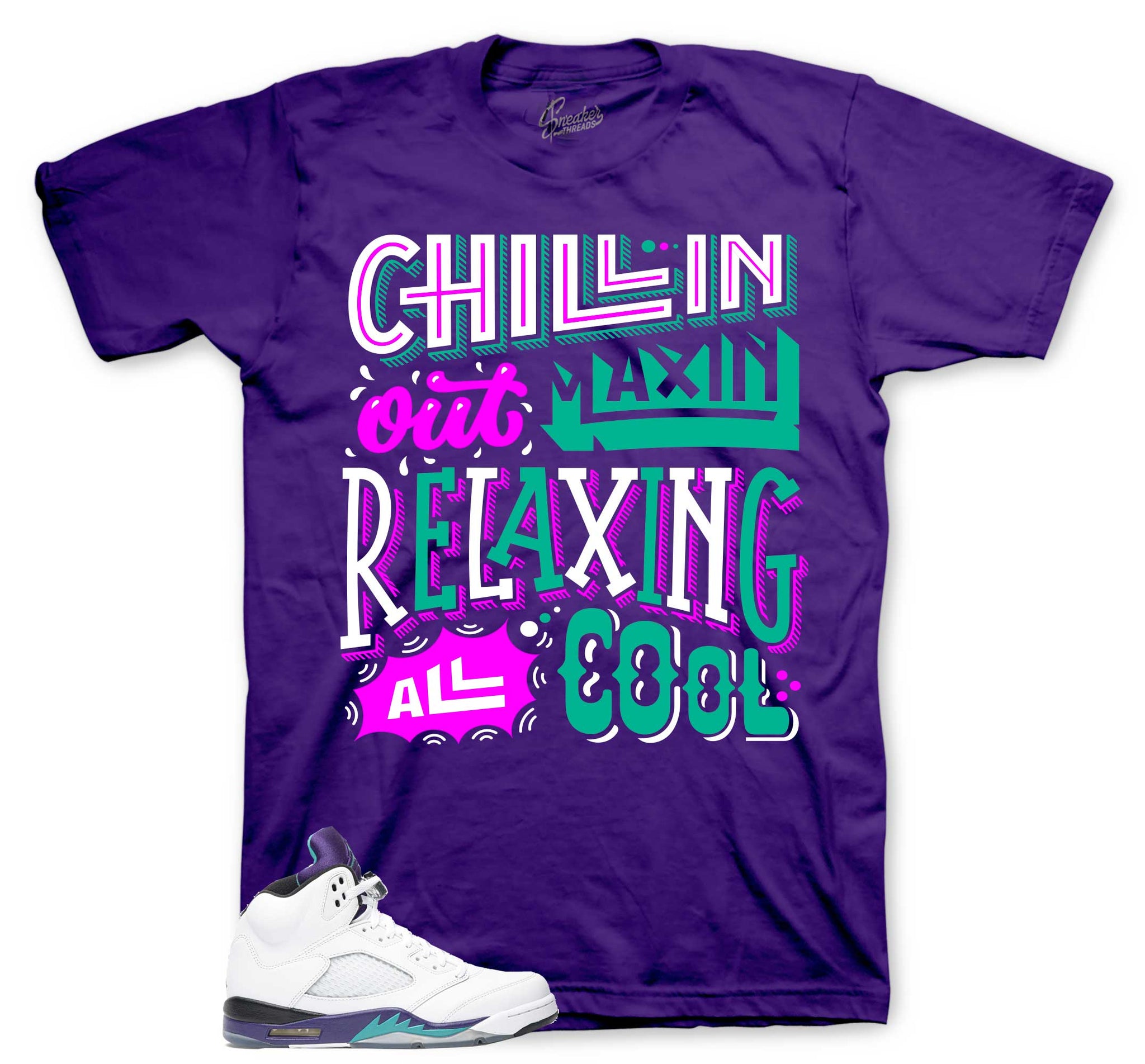Retro 5 Grapes Shirt - Relaxin - Purple