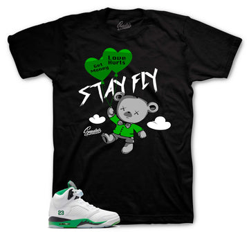 Retro 5 Lucky Green Shirt - Money Over Love - Black