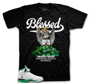 Retro 5 Lucky Green Shirt - Blessed Angel