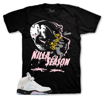 Retro 5 Soft Pink Shirt - Killa Season - Black