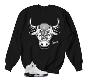Retro 5 Soft Pink Sweater - War Bully - Black