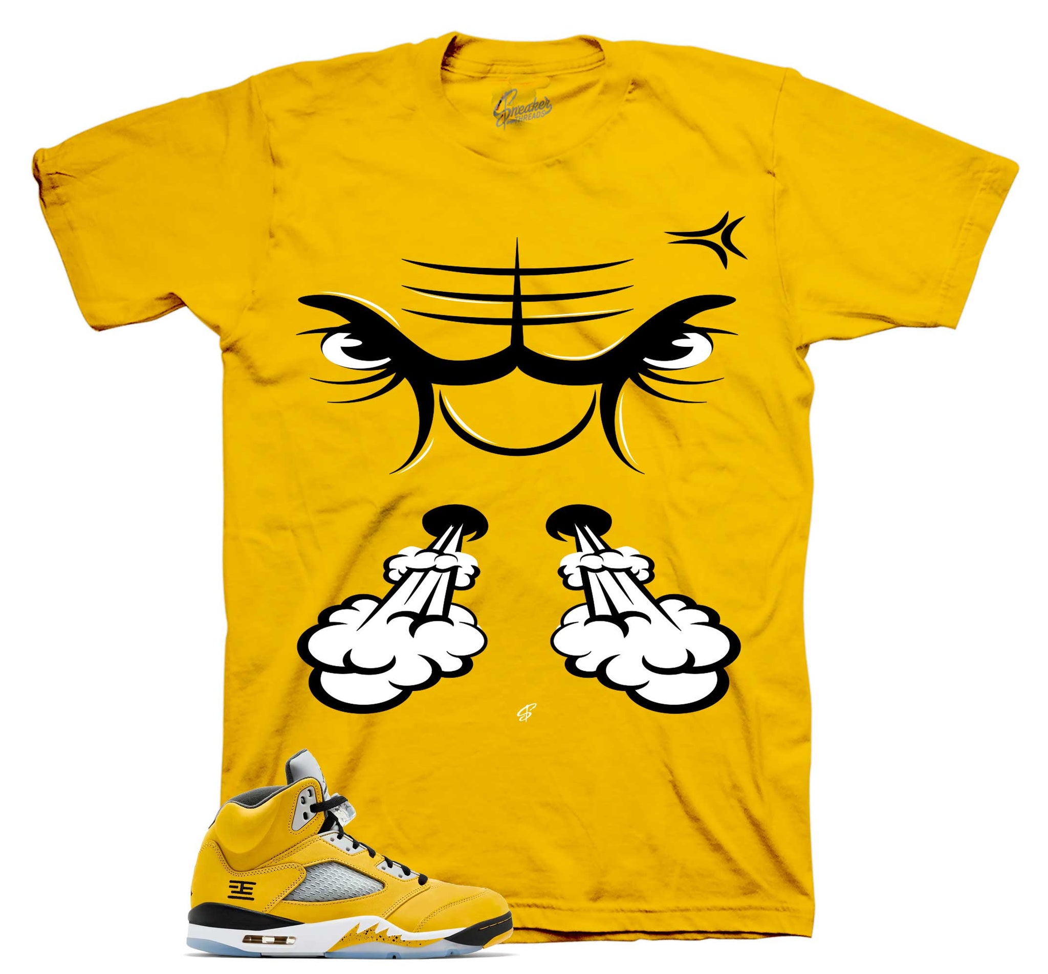 Retro 5 Tokyo Shirt - Raging Face - Maize