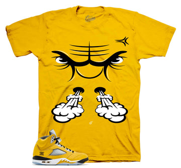 Retro 5 Tokyo Shirt - Raging Face - Maize