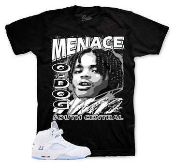 Retro 5 White Metallic Shirt - Nineties - Black