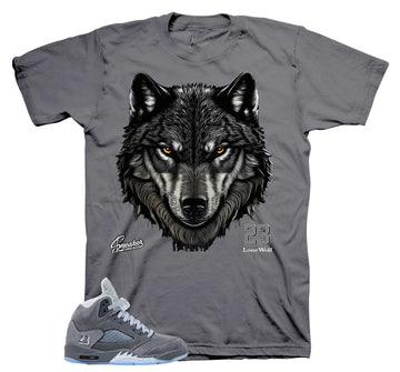 Retro 5 Wolf Grey Shirt - Fearless