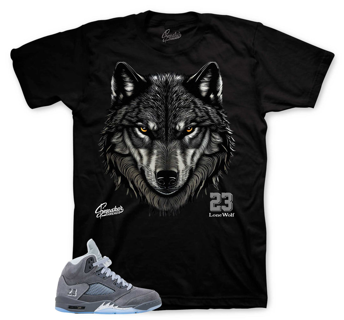 Retro 5 Wolf Grey Shirt - Fearless